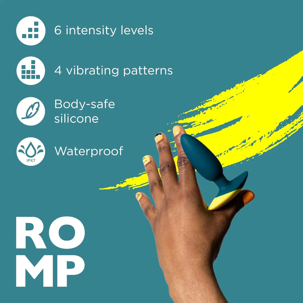 ROMP™ Bass Vibrating Anal Plug – Waterproof Rechargeable Silicone Teal