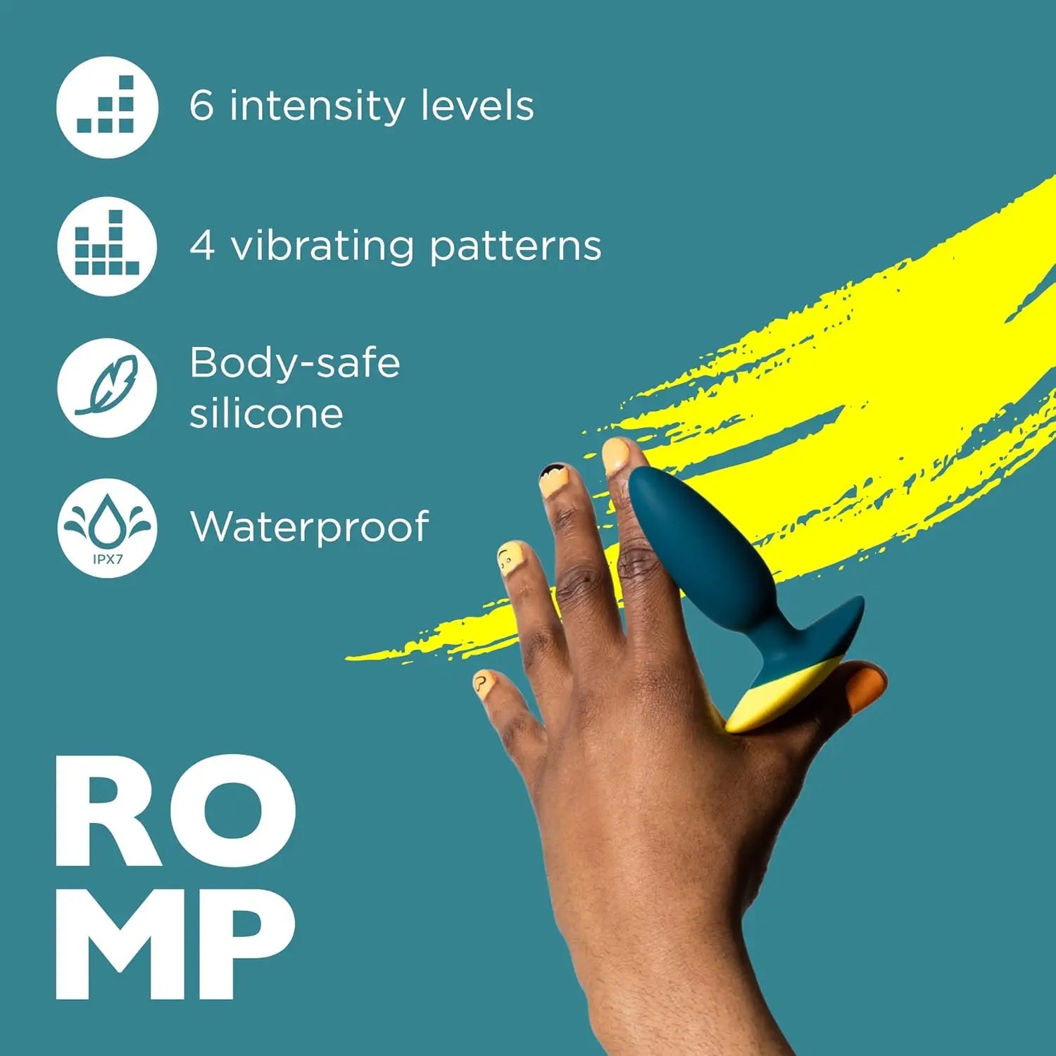 ROMP™ Bass Vibrating Anal Plug – Waterproof Rechargeable Silicone Teal