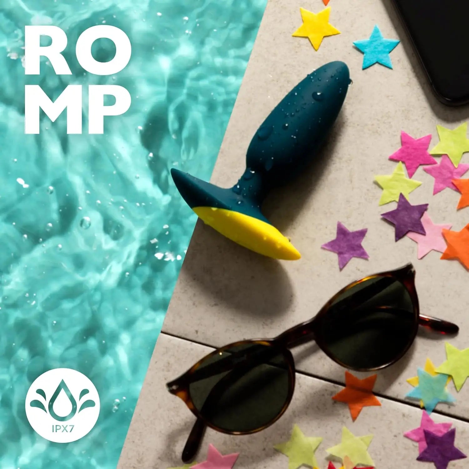ROMP™ Bass Vibrating Anal Plug – Waterproof Rechargeable Silicone Teal