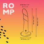 ROMP™ Dizi Curved Silicone Dildo - 7 Inch G-Spot & P-Spot Stimulator Multicolor