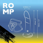 ROMP™ Piccolo Pegging Kit – Curved Silicone Dildo with Adjustable Harness Multicolor