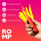 ROMP™ Pop Clitoral Vibrator with Dual Interchangeable Heads Red