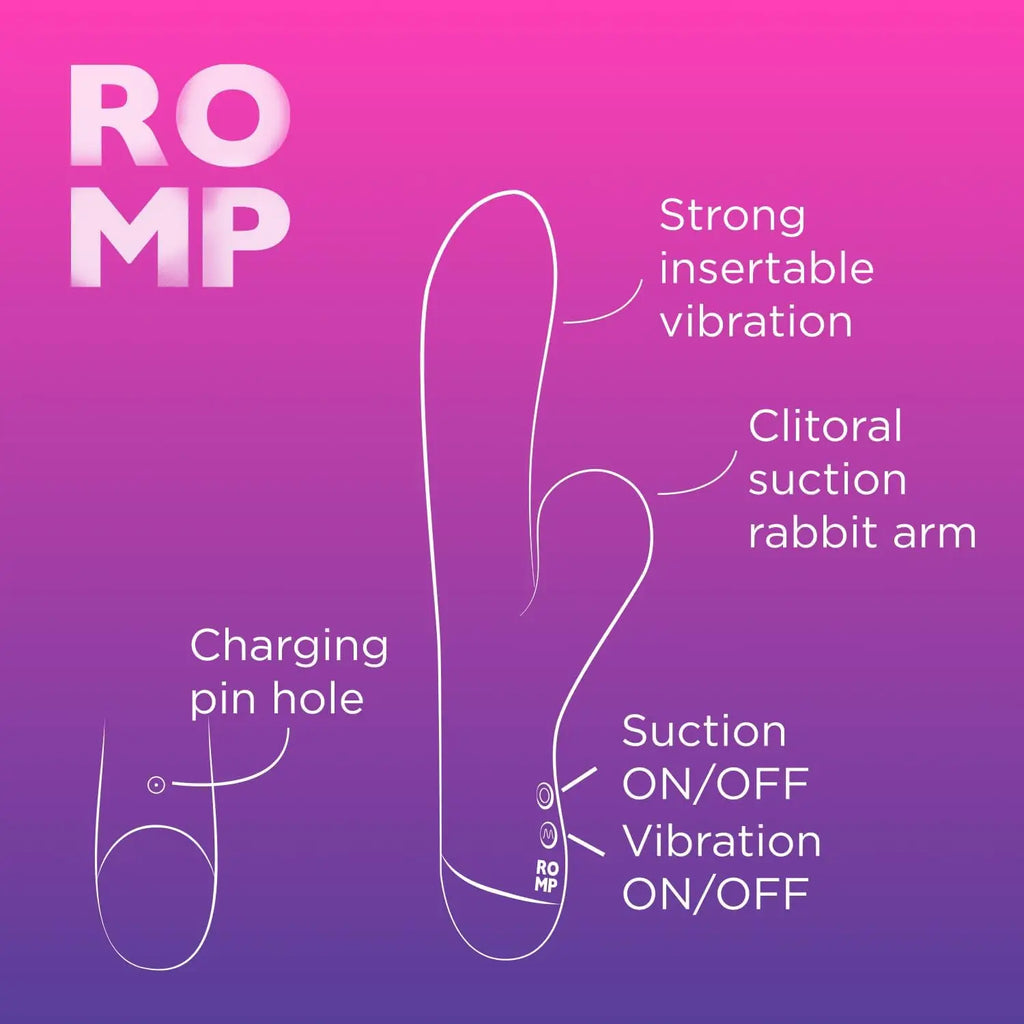 ROMP™ Pulse Rabbit Vibrator with Pleasure Air Technology Purple