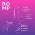 ROMP™ Pulse Rabbit Vibrator with Pleasure Air Technology Purple