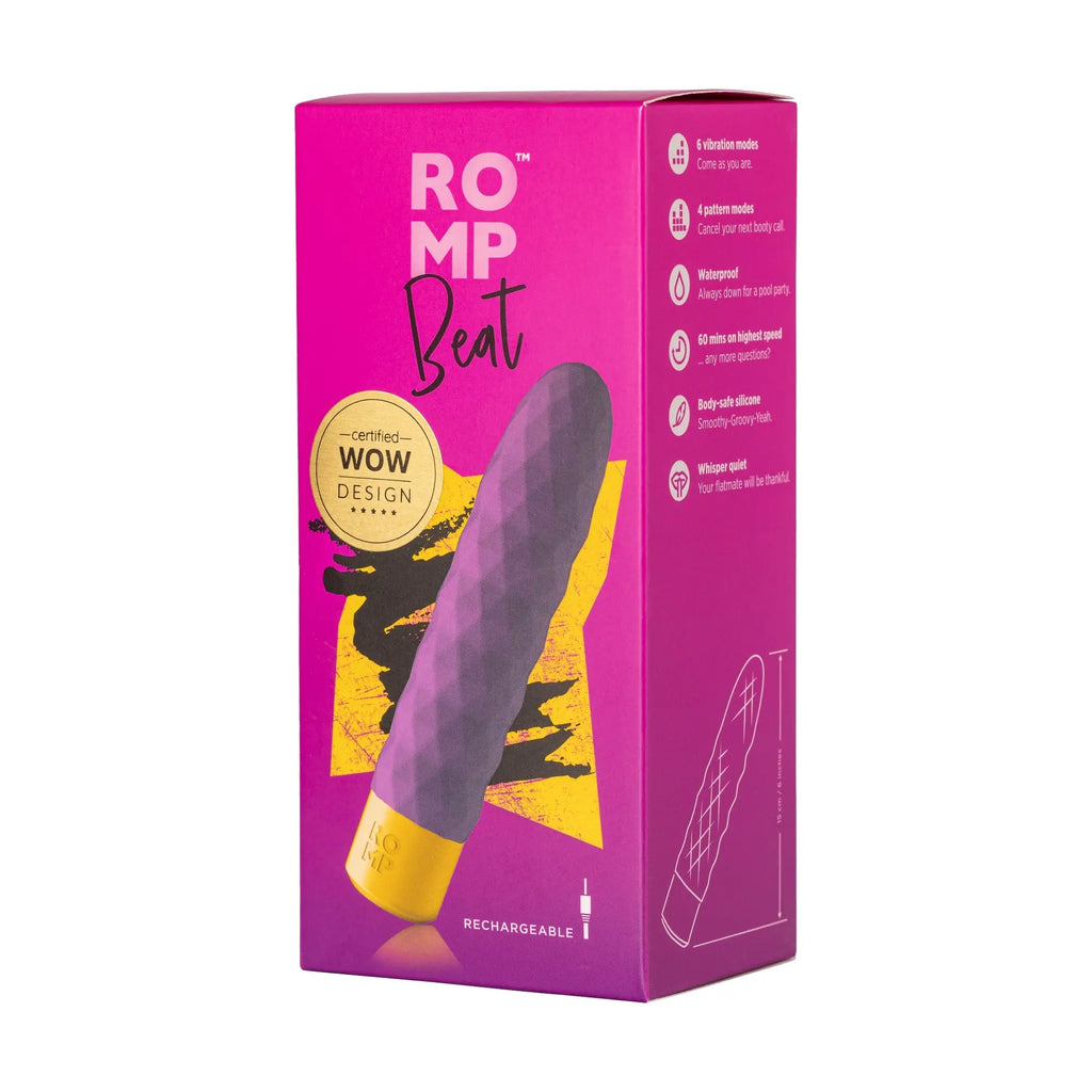 ROMP™ Romp Beat Textured Bullet Vibrator – Waterproof Clitoral Stimulator Violet