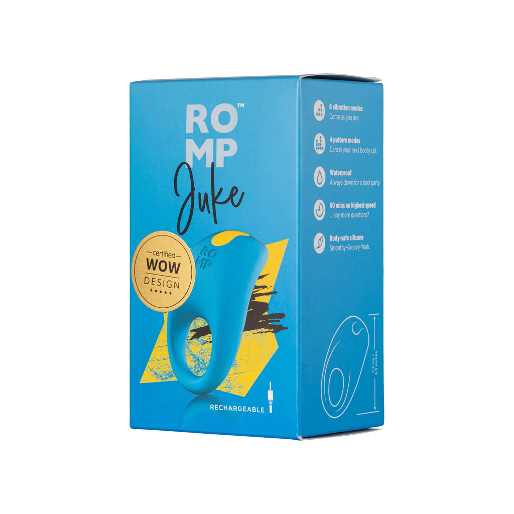 ROMP™ Romp Juke Vibrating C-Ring - Dual Stimulation Blue