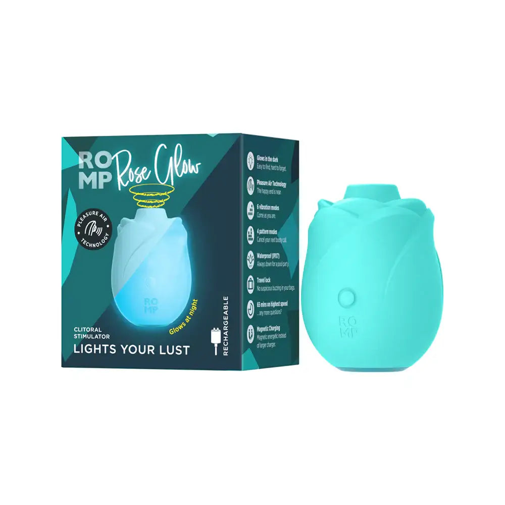 ROMP™ ROMP Rose Glow Clitoral Stimulator – Pleasure Air in the Dark Blue