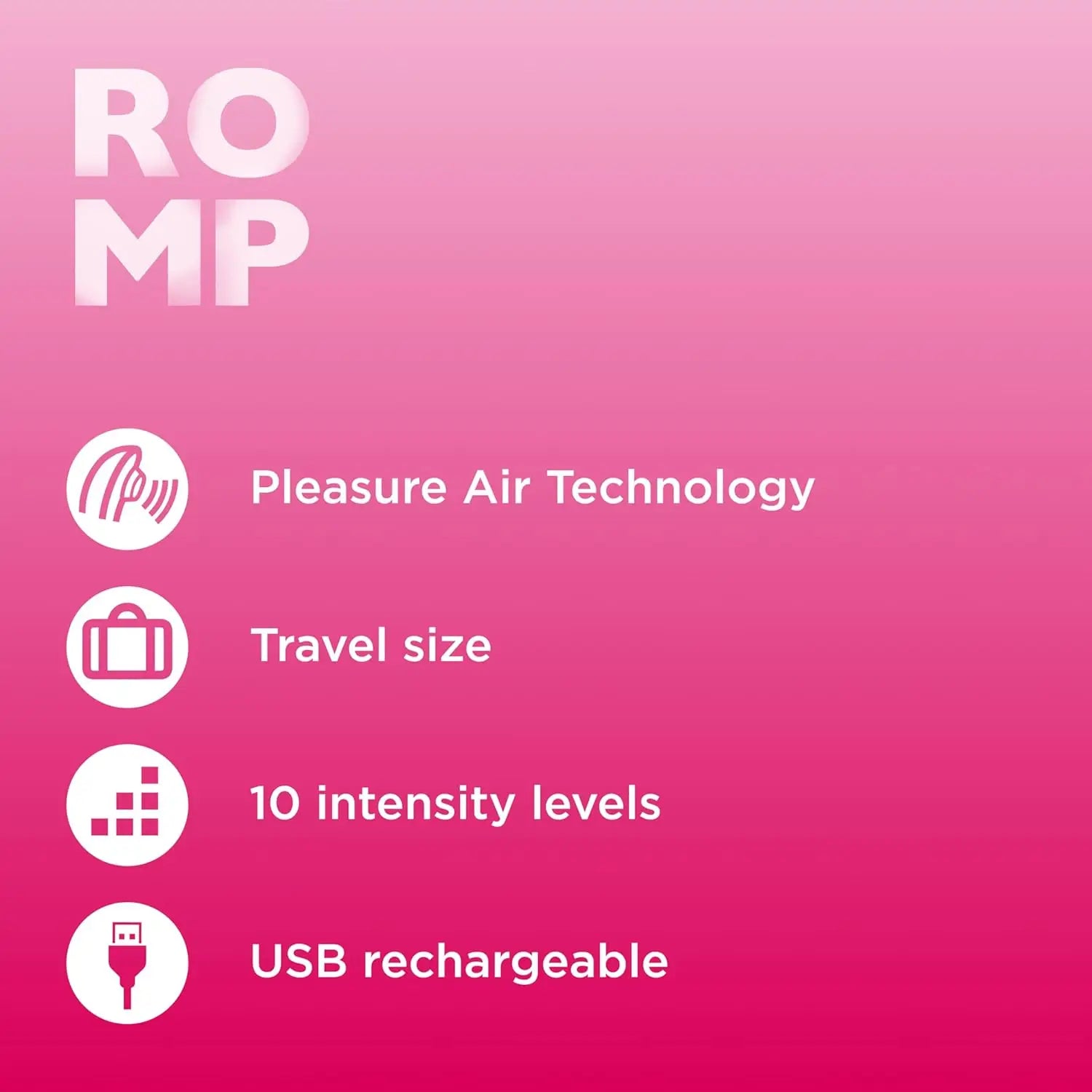 ROMP™ ROMP Spin Travel Clitoral Stimulator - Pleasure Air with Rotating Cover Case Multicolor
