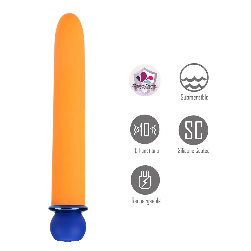 Maia RORI Super Charged X-Long 10-Function Bullet Vibrator Orange - Rolik®