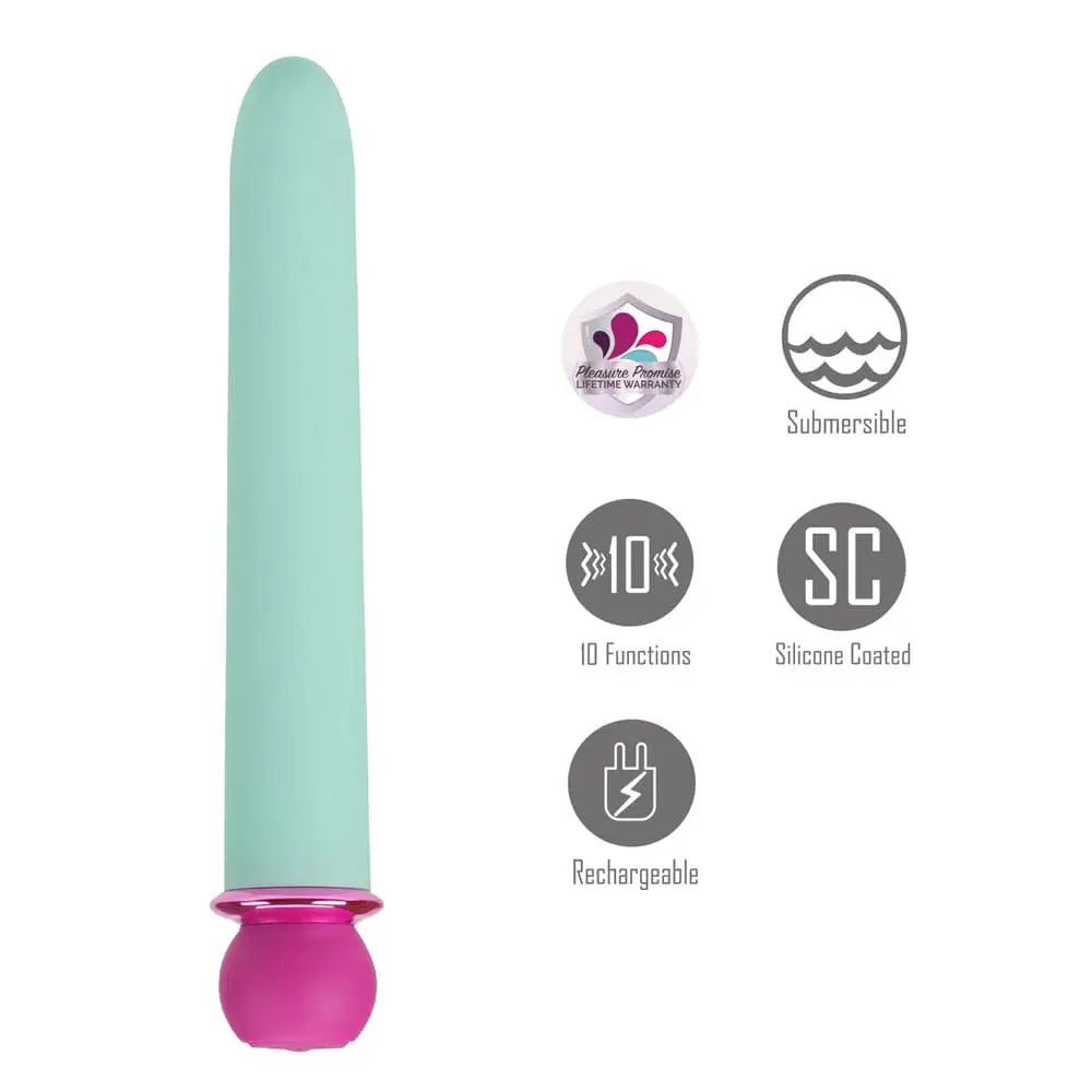Maia RORI Super Charged X-Long 10-Function Bullet Vibrator Teal - Rolik®