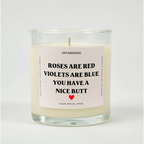 Roses Are Red Violets Blue You Have A Nice Butt Glass Candle SUGAR APPLES + SPICE