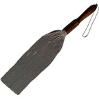 Rouge Garments® Beaded Metal Flogger – Polished Wood Handle & Chain Tails