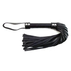 Rouge Garments® Garments H-Style Short Leather Flogger with Hand Loop Black