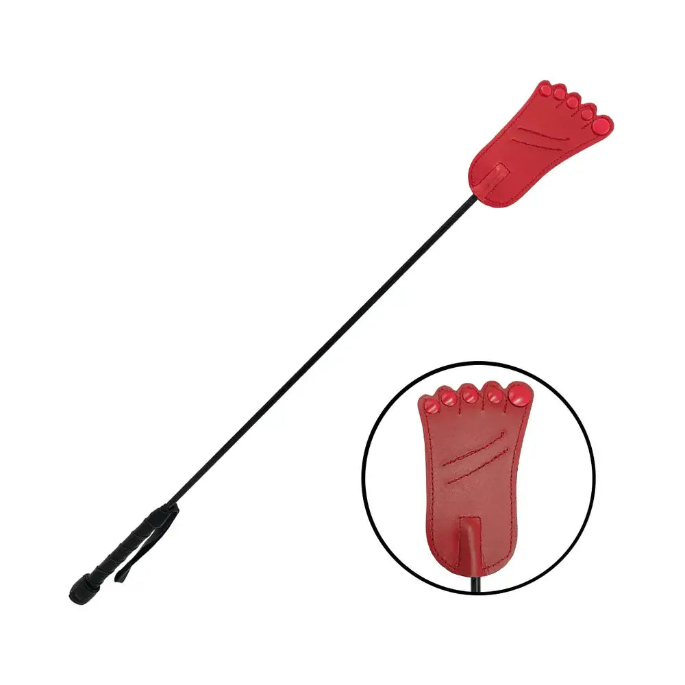Rouge Garments® Garments Leather Foot Riding Crop Red