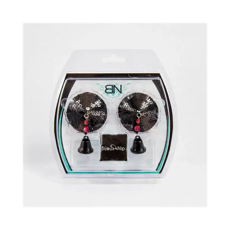 Bijoux de Nip Round Black Sequin Pasties w/ Bells - Rolik®
