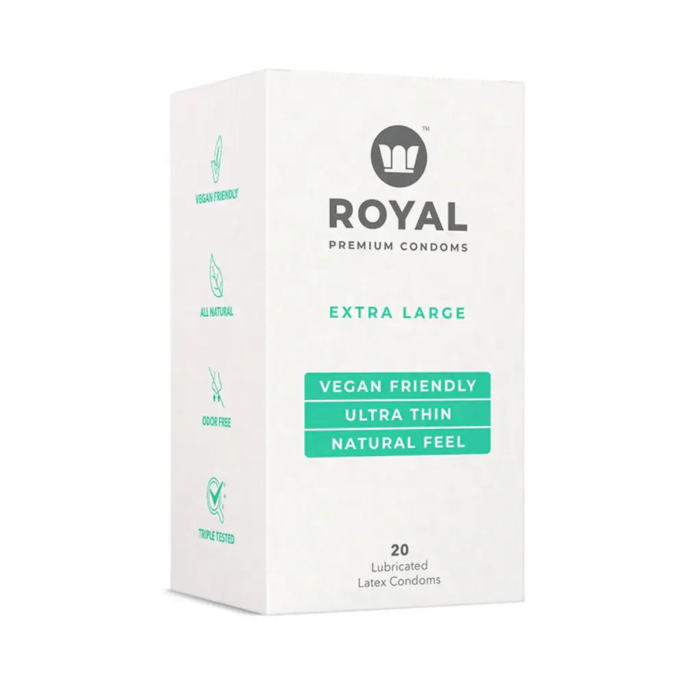 Royal Extra Large Ultra Thin Vegan Latex Condoms - 20-Pack