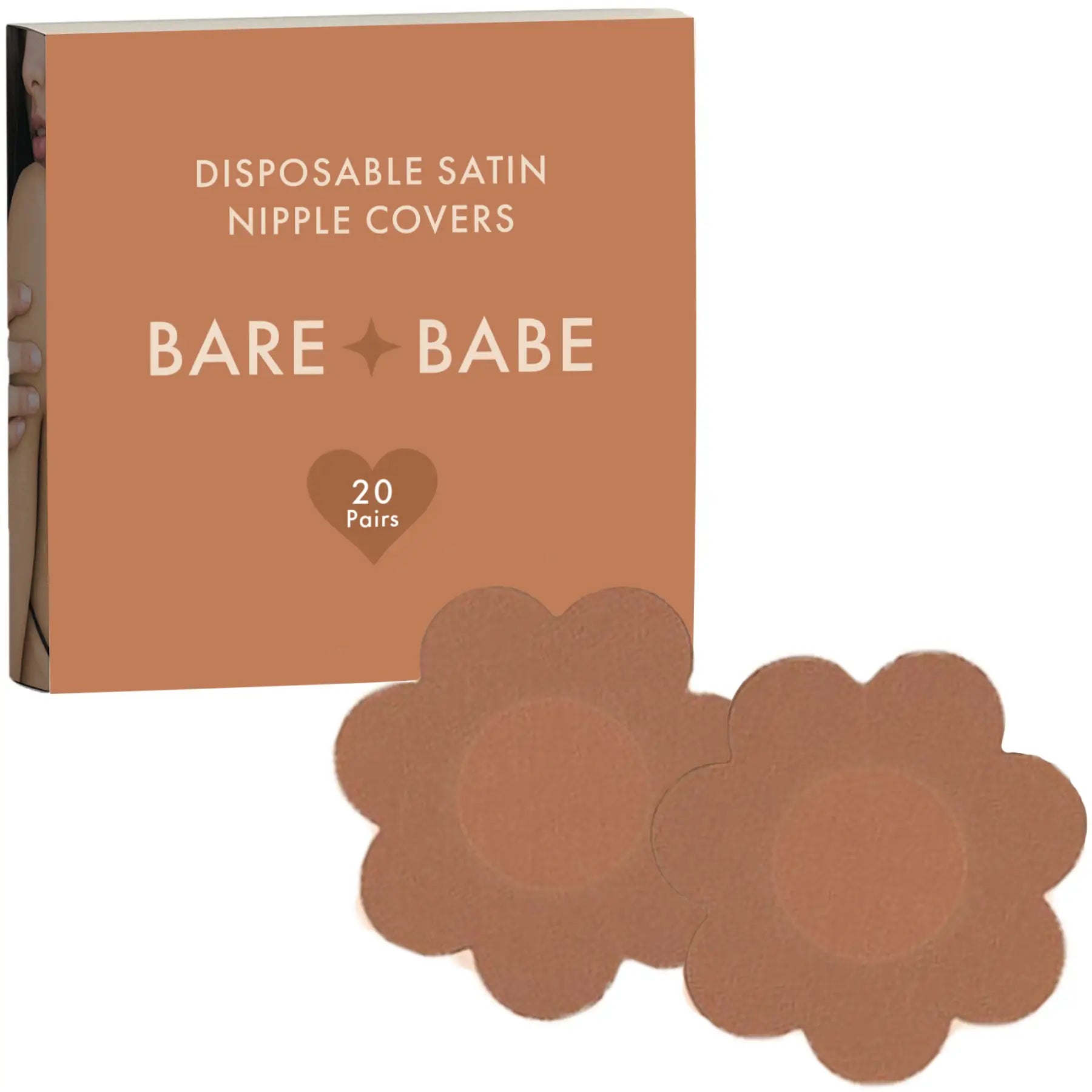 Satin Nipple Pasties - 40 Pack - Caramel - Cover