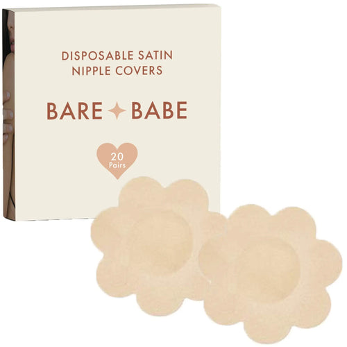 Satin Nipple Pasties - 40 Pack - Creme - Cover