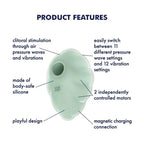 Satisfyer Cloud Dancer Touch-Free Double Air Pulse Vibrator Mint - Rolik®