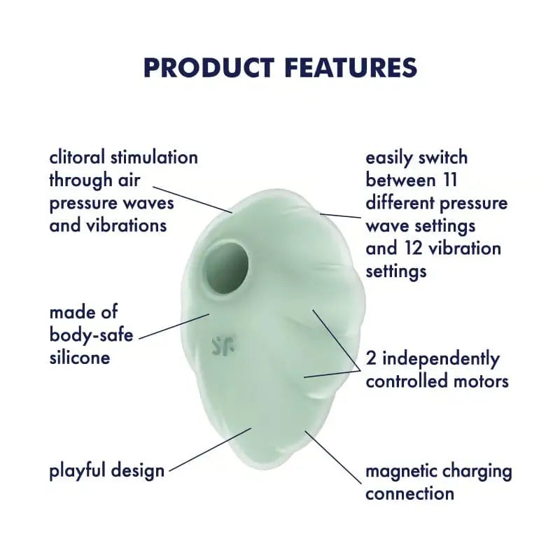 Satisfyer Cloud Dancer Touch-Free Double Air Pulse Vibrator Mint - Rolik®