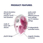 Satisfyer Cloud Dancer Touch-Free Double Air Pulse Vibrator Red - Rolik®