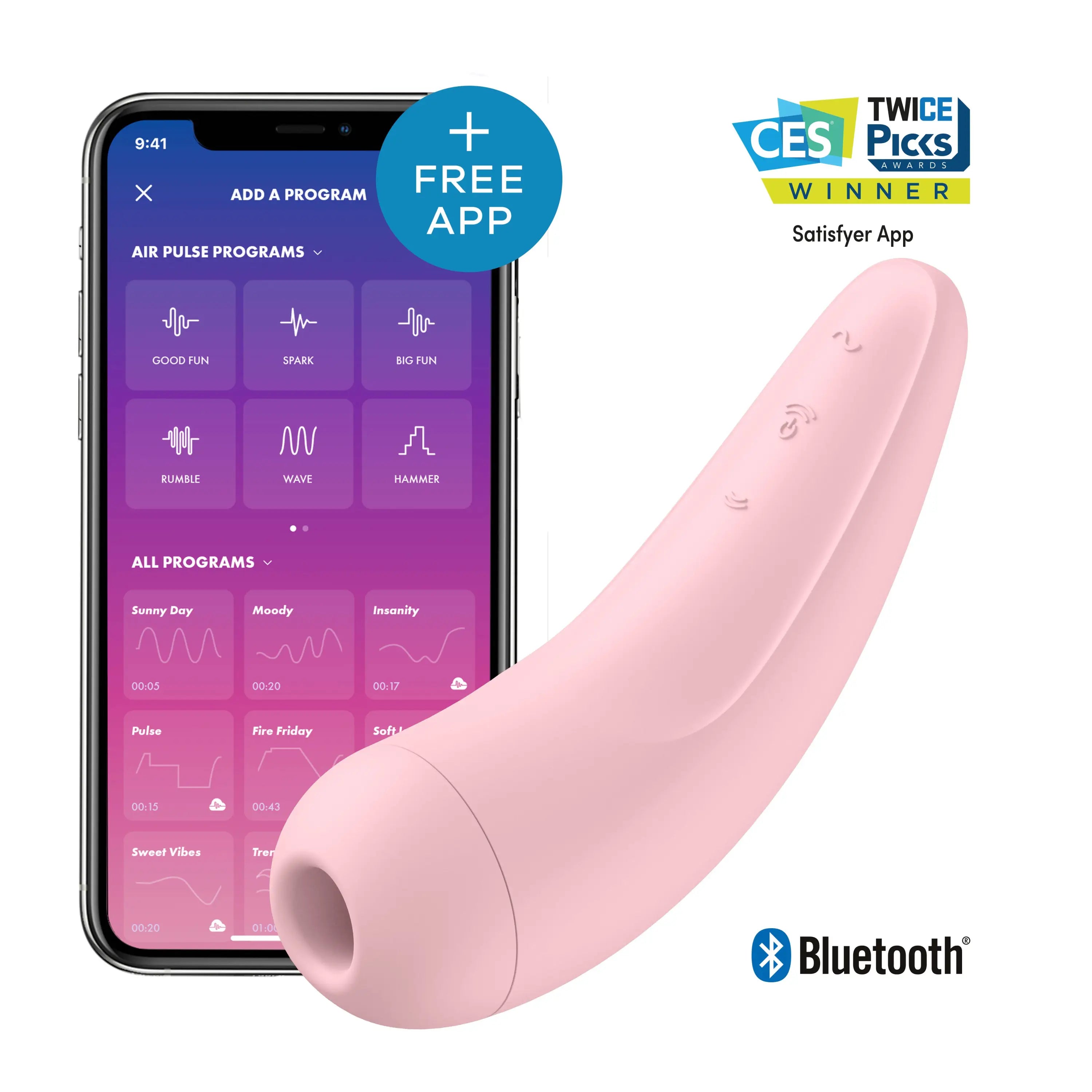 Satisfyer Curvy 2 + Air Stimulation Smart Vibrator