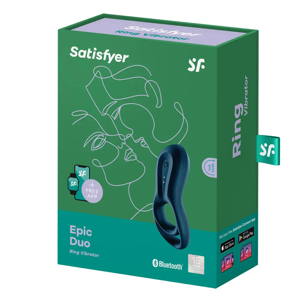 Satisfyer Epic Duo Smart C - Ring Vibrator - Blue - C-Ring