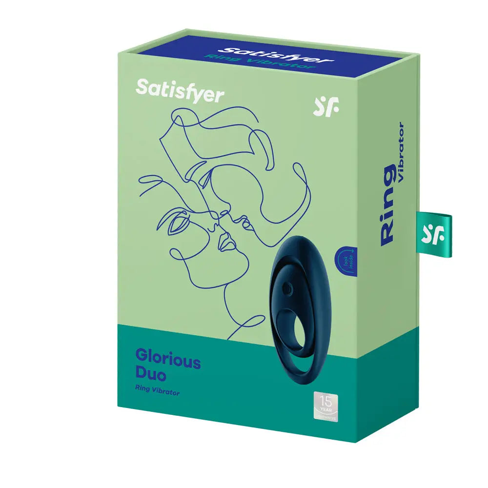 Satisfyer Glorious Duo Vibrating C - Ring - Blue - C-Ring
