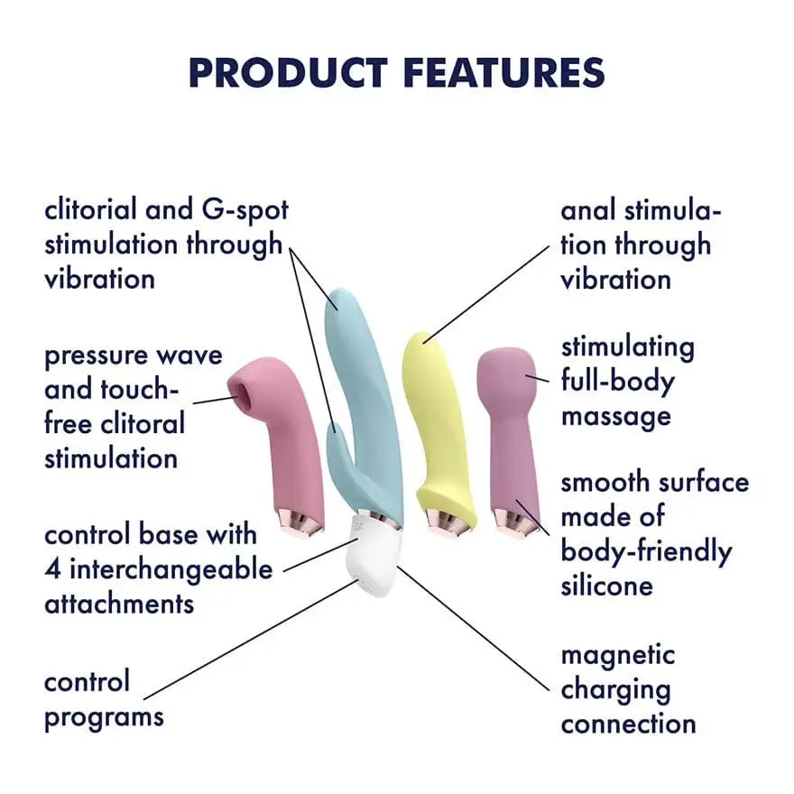 Satisfyer Marvelous Four Air Pulse & Vibe Interchangeable Set - Rolik®