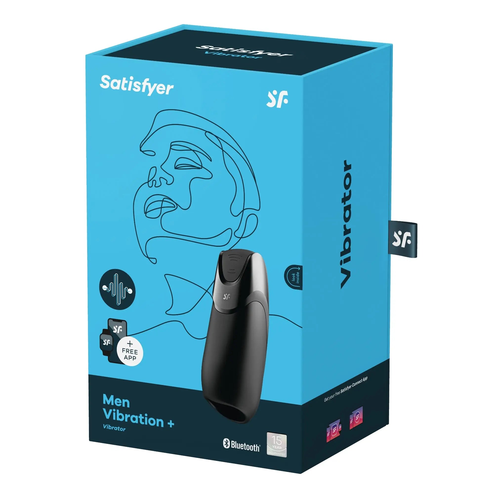 Satisfyer Men Vibration + Smart Masturbator Sleeve - Black