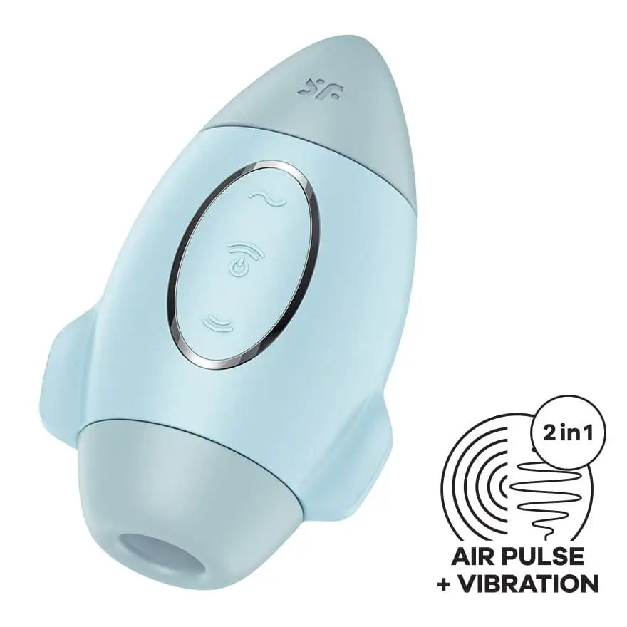 Satisfyer Mission Control Double Air Pulse Vibrator Light Blue - Rolik®