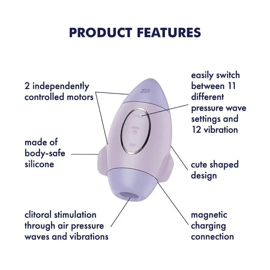 Satisfyer Mission Control Double Air Pulse Vibrator Violet - Rolik®