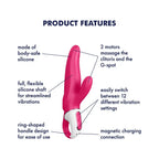 Satisfyer Mr. Rabbit Dual Motor Vibrator - 12 Vibration Modes Magenta