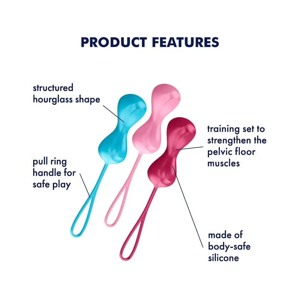 Multicolor Satisfyer Power Balls Kegel Training Set Vibrations Strengthen