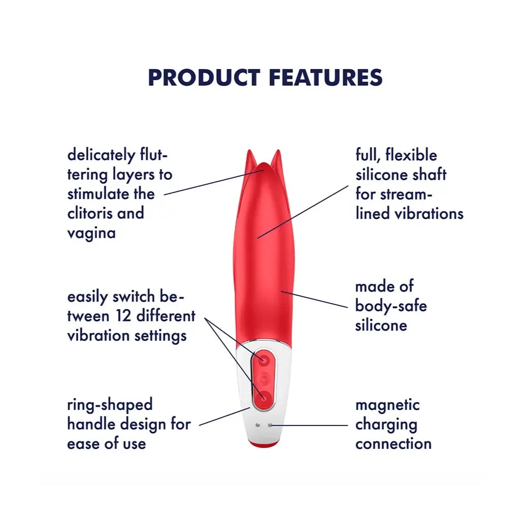Satisfyer Power Flower Rechargeable G-Spot & Clitoral Vibrator Red