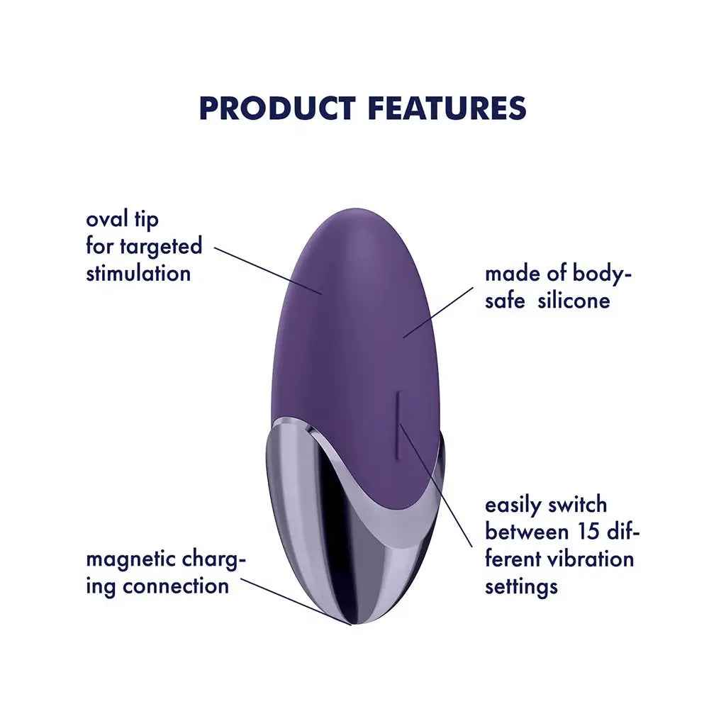 Satisfyer Purple Pleasure Lay-On Vibrator - 15 Vibration Modes