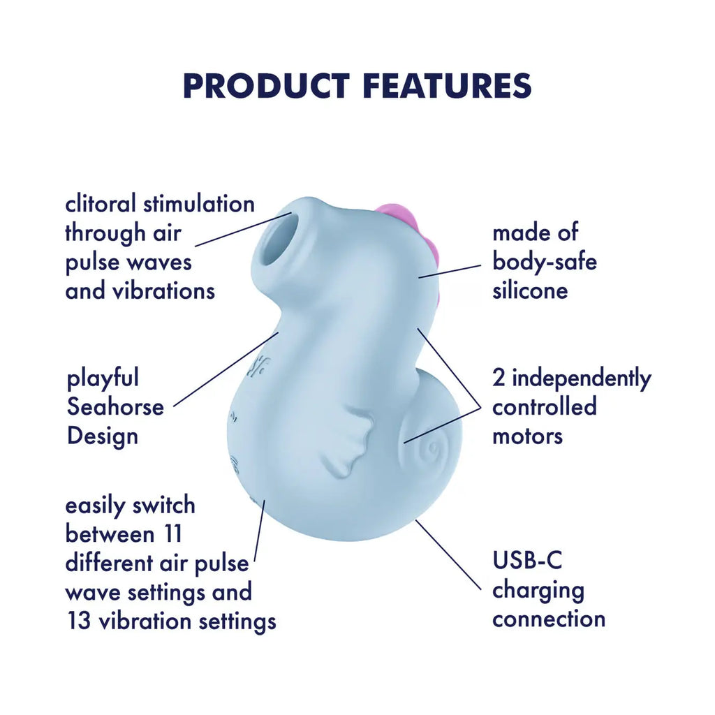 Satisfyer Sea Pony Air Pulse Clitoral Stimulator Light Blue