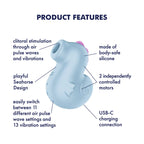 Satisfyer Sea Pony Air Pulse Clitoral Stimulator Light Blue