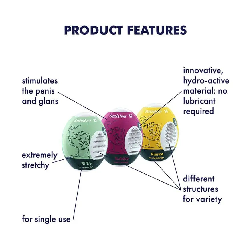 Satisfyer Single Use Masturbator Egg 3 - Piece Set - Rolik®