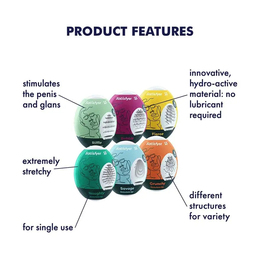 Satisfyer Single Use Masturbator Egg 6 - Piece Set - Rolik®