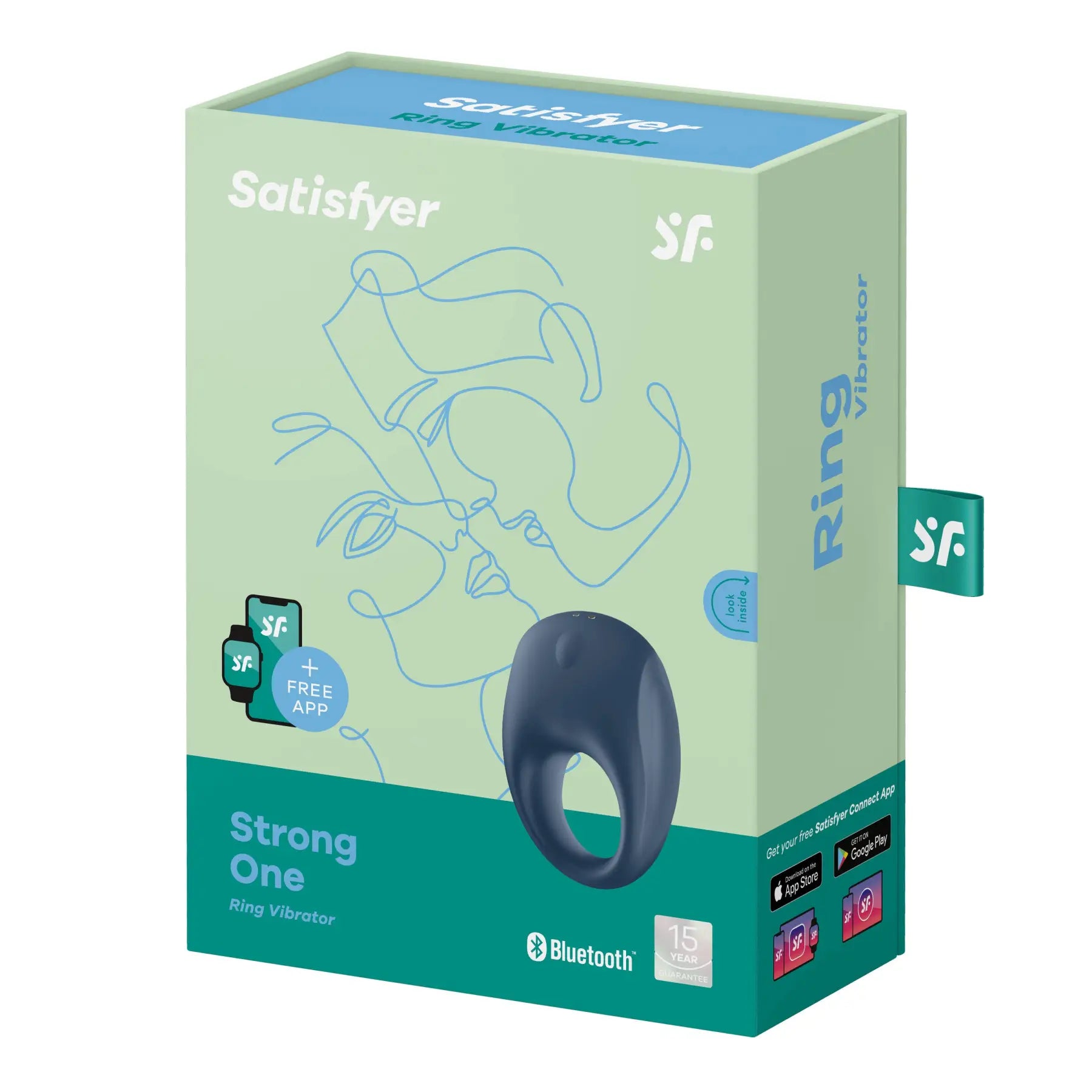 Satisfyer Strong One Smart Vibrating C - Ring - Blue - C-Ring
