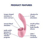 Satisfyer Tongue Genius Dual Stimulator – Clitoral & G-Spot Vibrator Pink