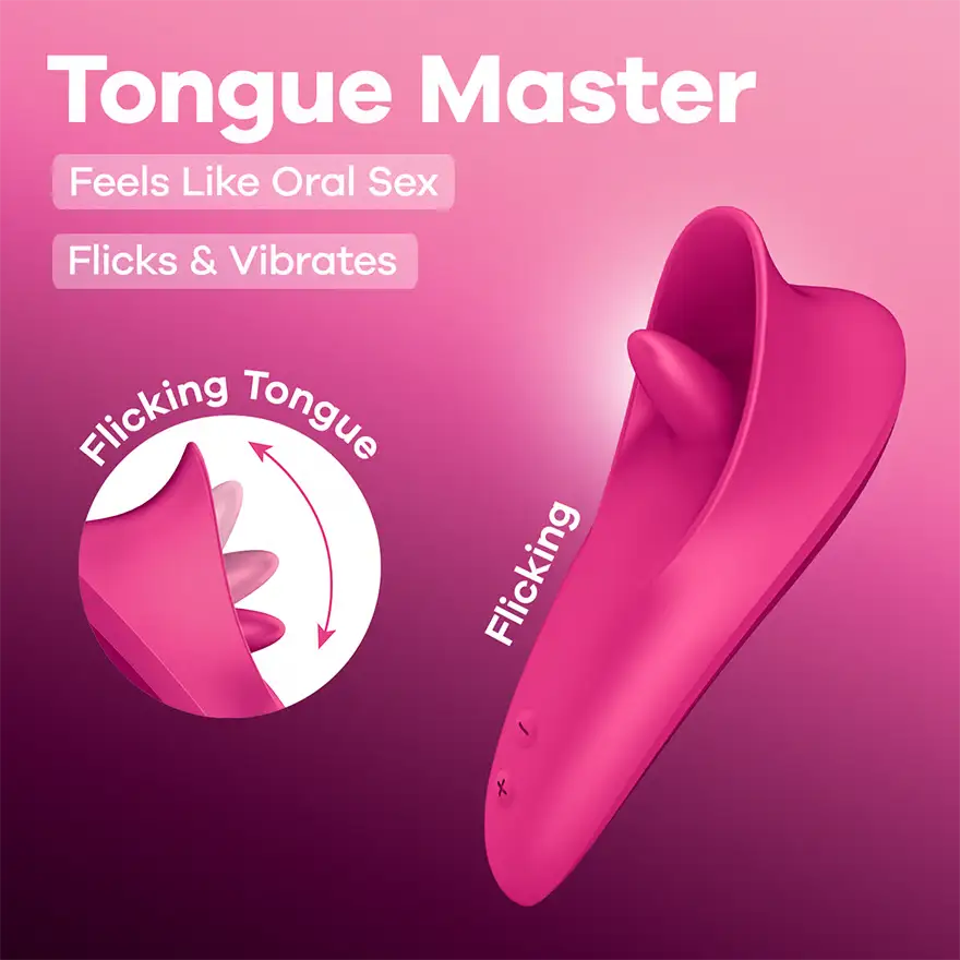 Satisfyer Tongue Master Clitoral Vibrator Hot Pink
