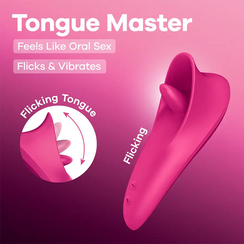 Satisfyer Tongue Master Clitoral Vibrator Hot Pink