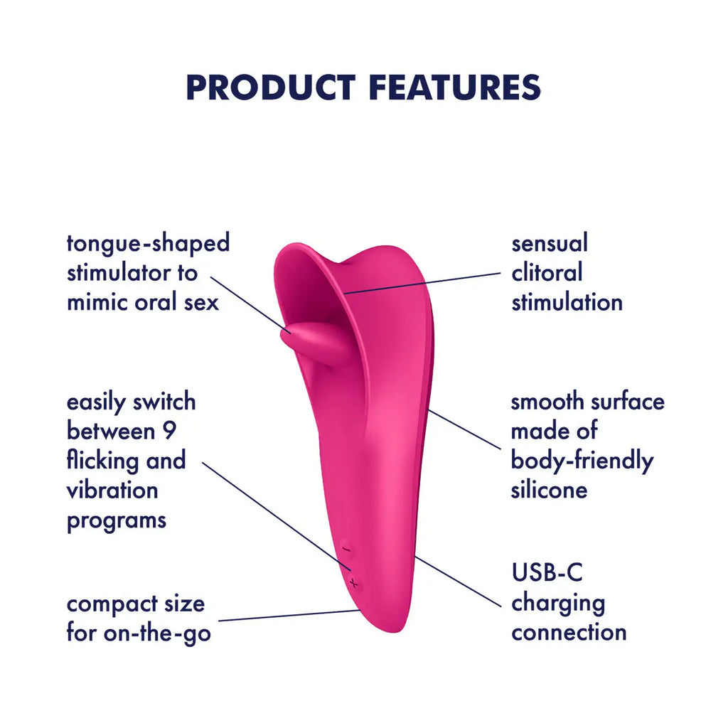 Satisfyer Tongue Master Clitoral Vibrator Hot Pink