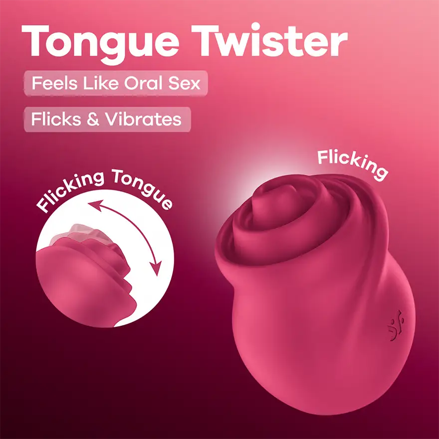 Satisfyer Tongue Twister Clitoral Vibrator Cerise