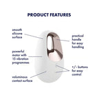 Satisfyer White Temptation Lay-On Vibrator - 15 Vibration Modes