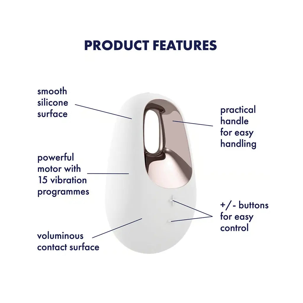 Satisfyer White Temptation Lay-On Vibrator - 15 Vibration Modes