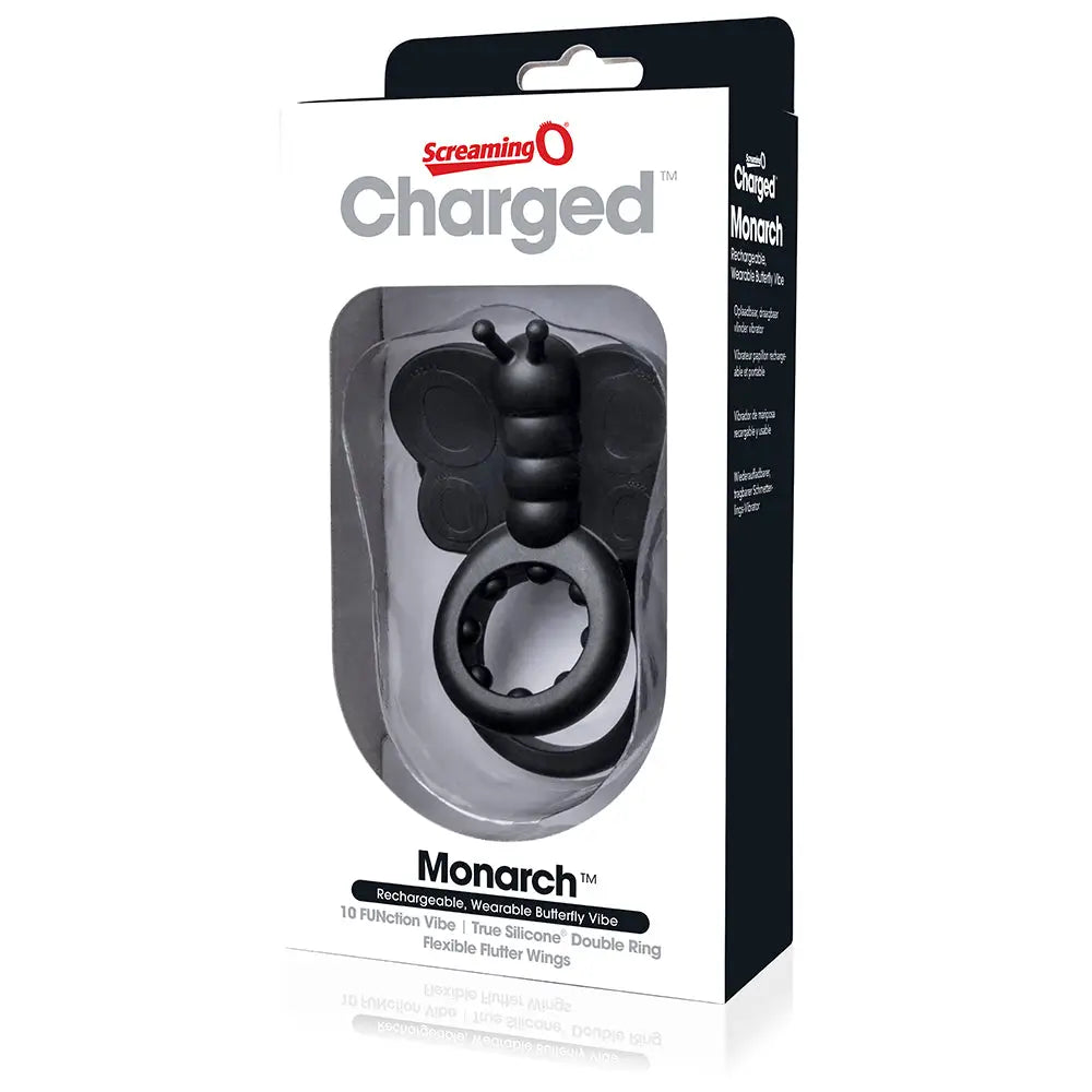 Screaming O® Charged™ Monarch™ Wearable Butterfly C - Ring - Black - C-Ring