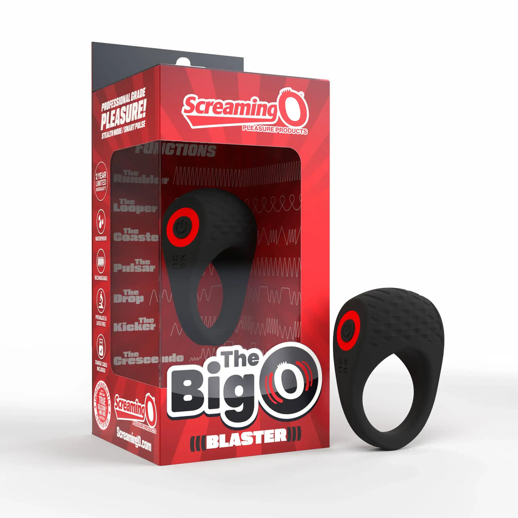 Screaming O® O Big Pro Blaster Rechargeable Vibrating Ring Black